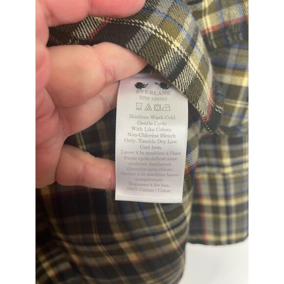 Everlane XS The Boxy Flannel Shirt Beech Plaid Button Down Long Sleeve Retro NWT - Picture 12 of 15